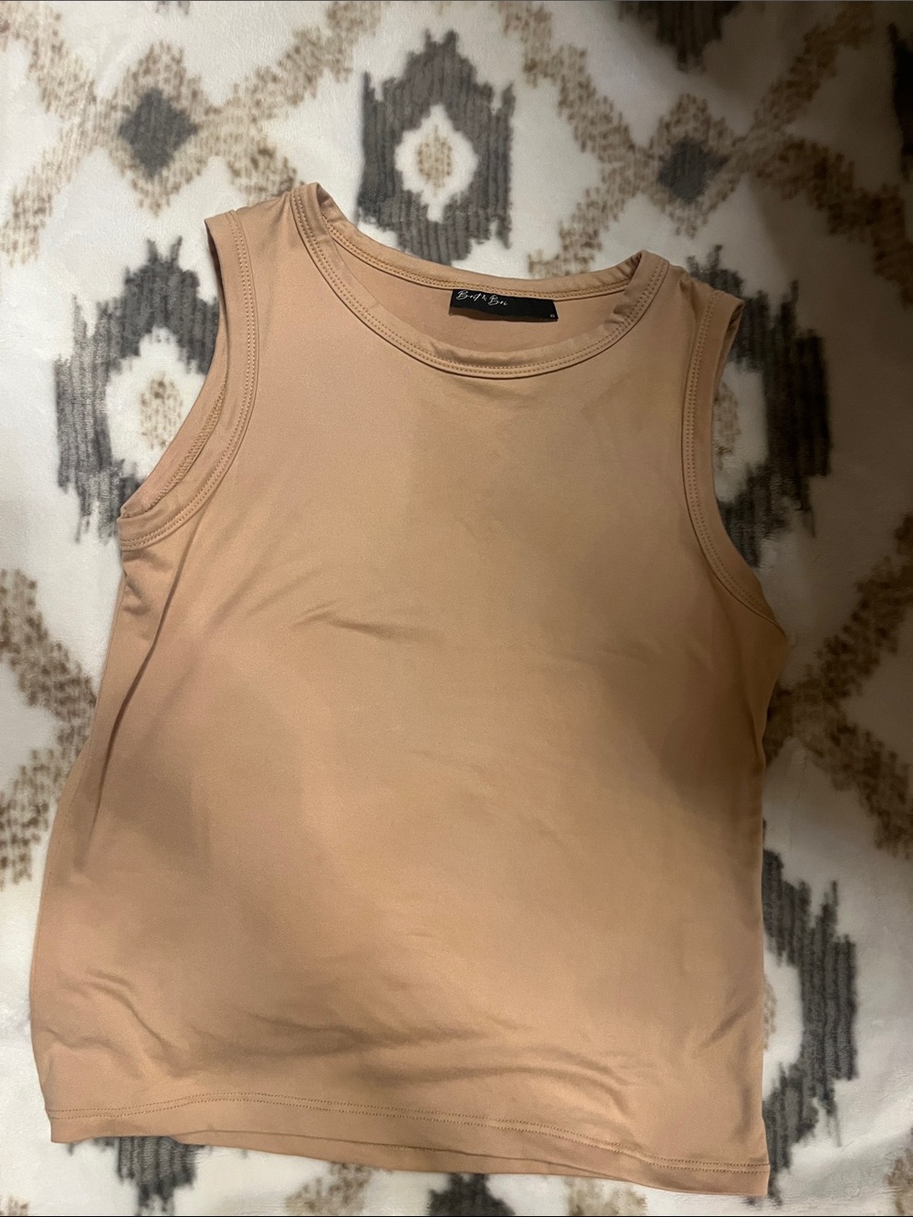 Bardot Beige Crewneck Sleeveless Tank